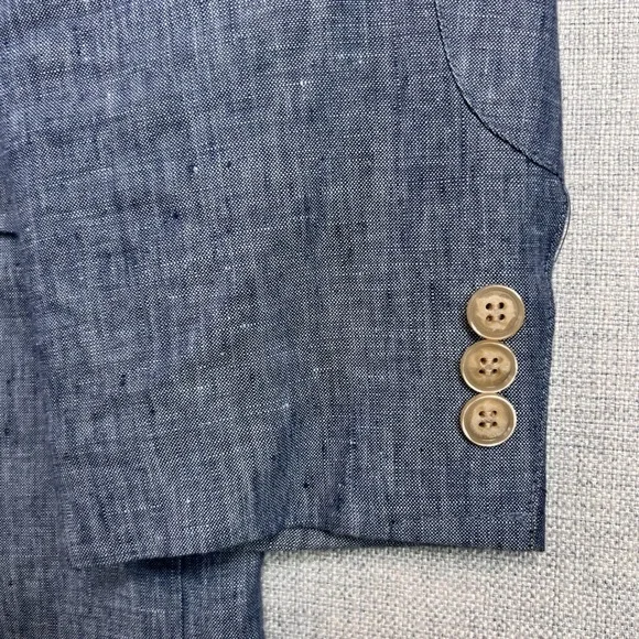 Joseph Abboud Linen Sport Coat Blazer Jacket Men Medium Blue Lightweight Coastal - Picture 3 of 14